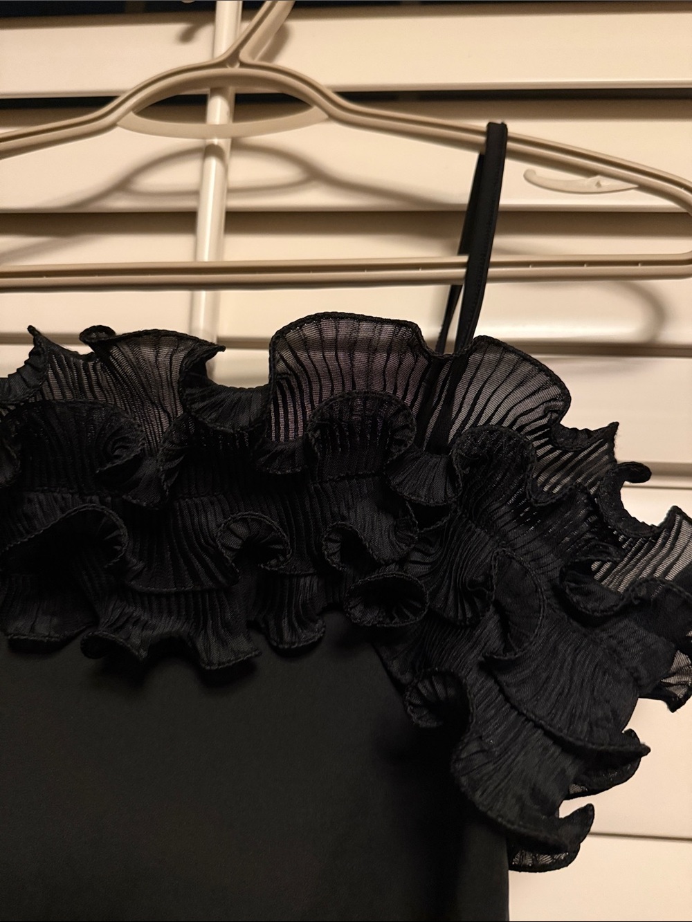 Black Ruffle-Trim Bodysuit - Picture 4 of 4